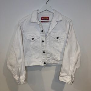 WHOOZ BLOOZ White Cropped Jean Jacket
